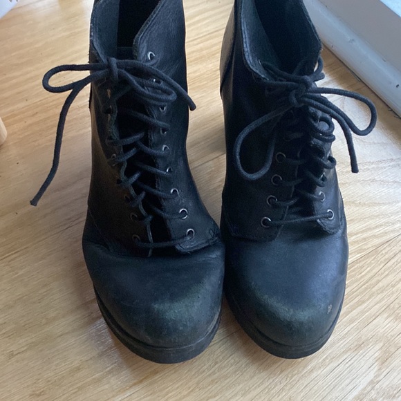 Jeffrey Campbell Leather Lace Up Booties - Picture 2 of 9